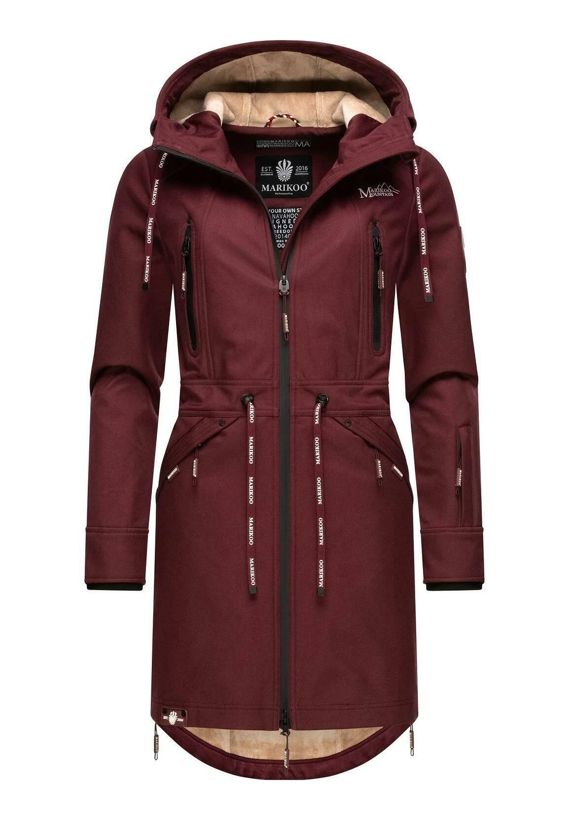Marikoo Racquelle - Parka - Dark Red Melange 4 Marikoo Racquelle - Parka - Dark Red Melange - Afbeelding 4