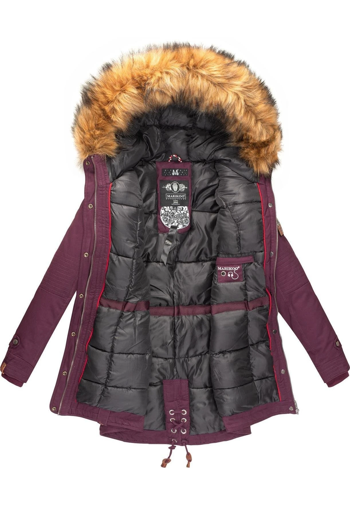 Marikoo Viva- Winterjas - Burgundy 5 Marikoo Viva- Winterjas - Burgundy - Afbeelding 5