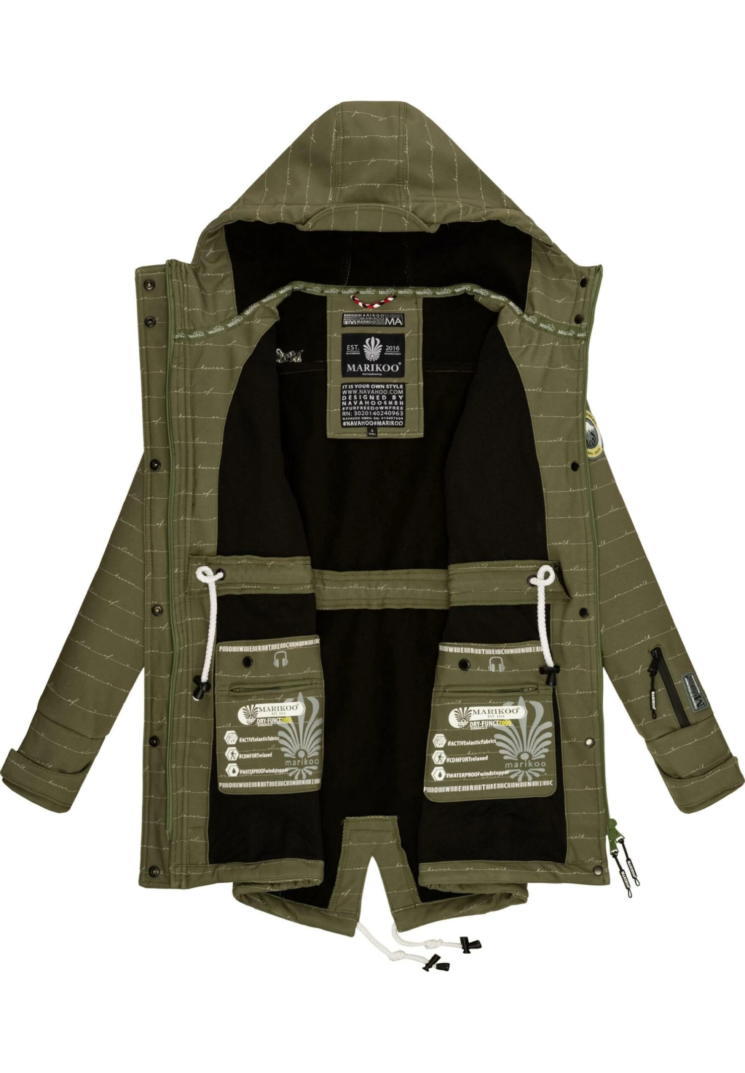 Marikoo Zimtzicke - Parka - Olive Lines 4 Marikoo Zimtzicke - Parka - Olive Lines - Afbeelding 4