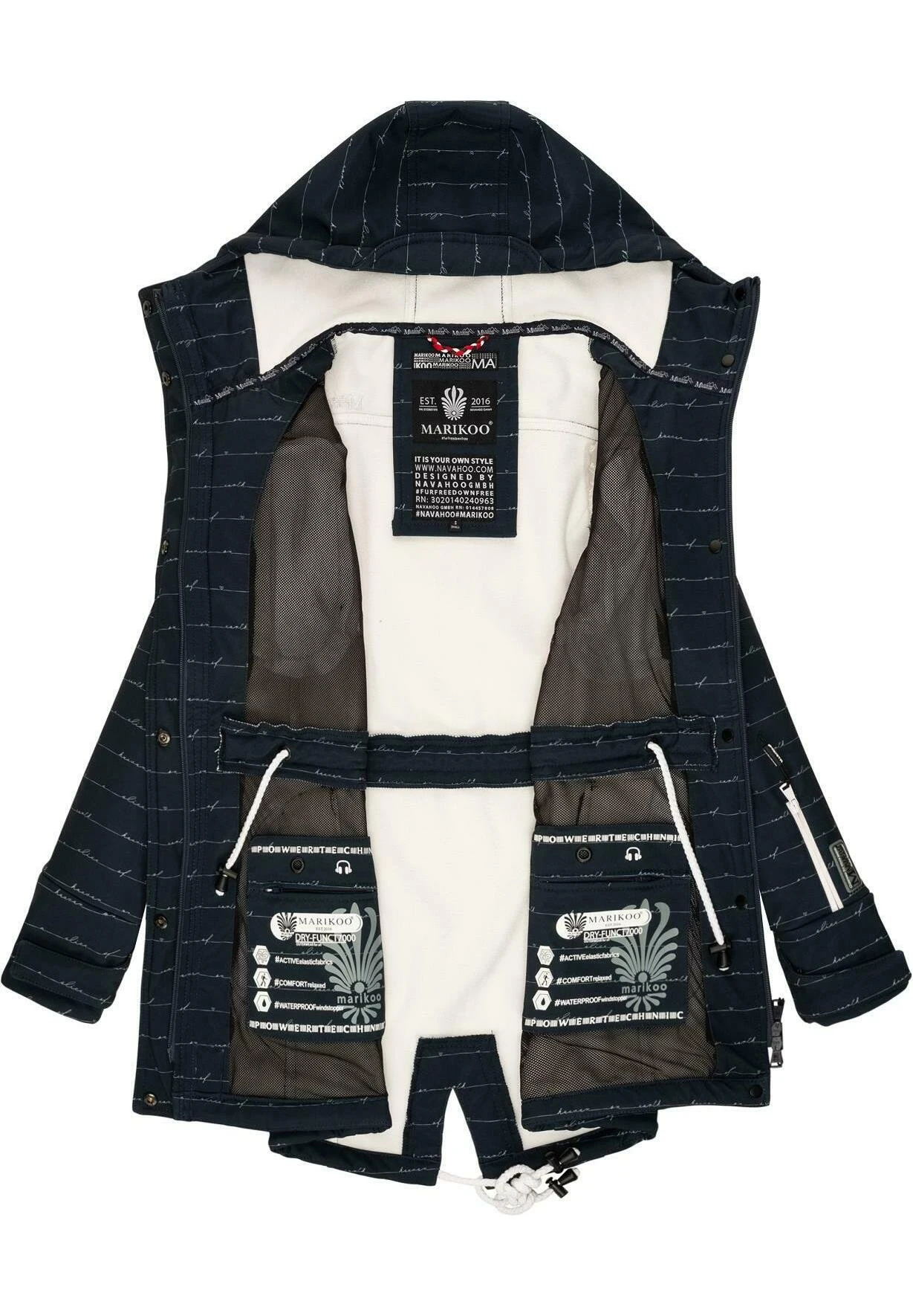 Marikoo Zimtzicke - Parka - Navy Lines 4 Marikoo Zimtzicke - Parka - Navy Lines - Afbeelding 4