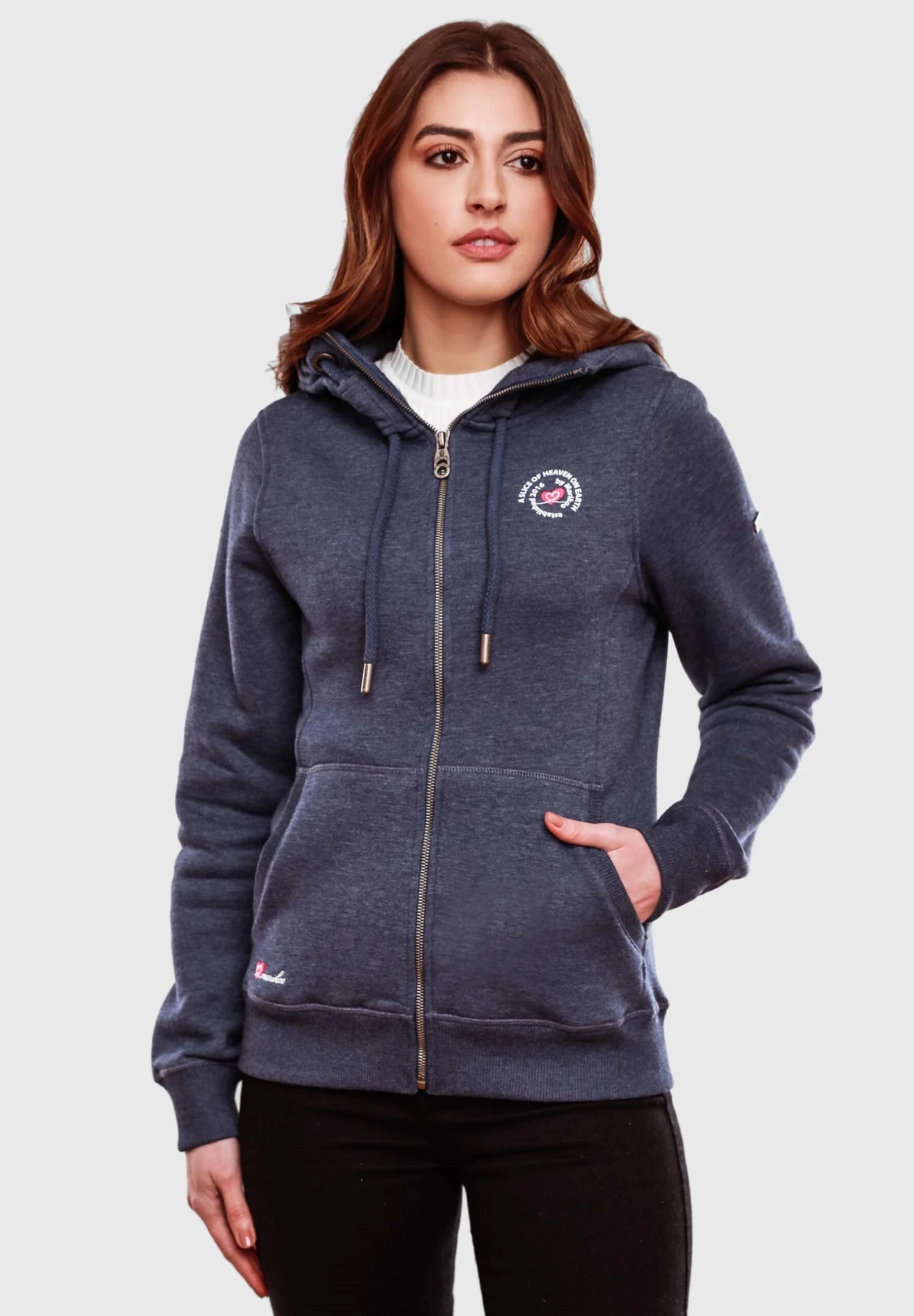 Marikoo Setsunaa - Sweater Met Rits - Dustybluemelange 1 Marikoo Setsunaa - Sweater Met Rits - Dustybluemelange