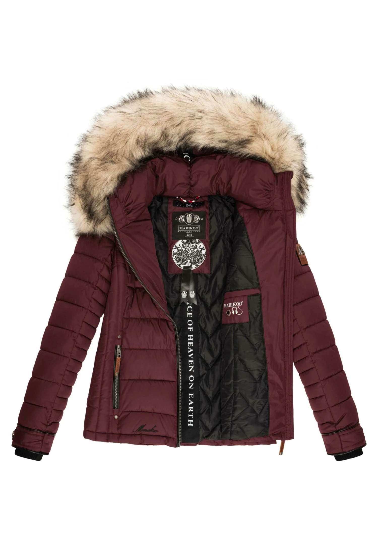 Marikoo Lerikaa - Winterjas - Dark Red Melange 9 Marikoo Lerikaa - Winterjas - Dark Red Melange - Afbeelding 9