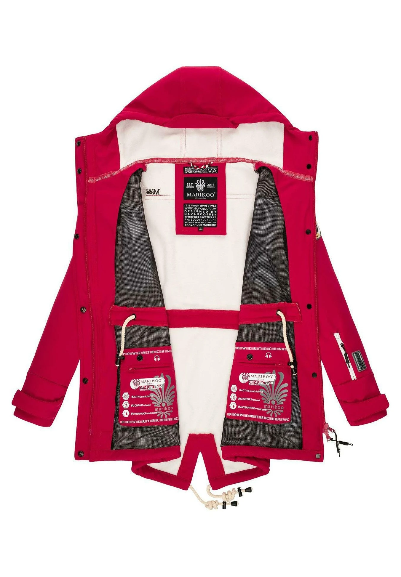 Marikoo Zimtzicke - Parka - Fuchsia 4 Marikoo Zimtzicke - Parka - Fuchsia - Afbeelding 4